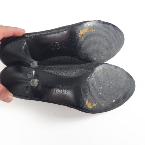 Nina Women’s Heels Romantic Wedding Guest Lace Peep Toe Black Stiletto Size 7.5 - Picture 7 of 8